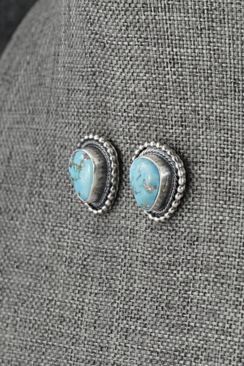 Turquoise & Sterling Silver Necklace and Earrings Set - Darrin Livingston