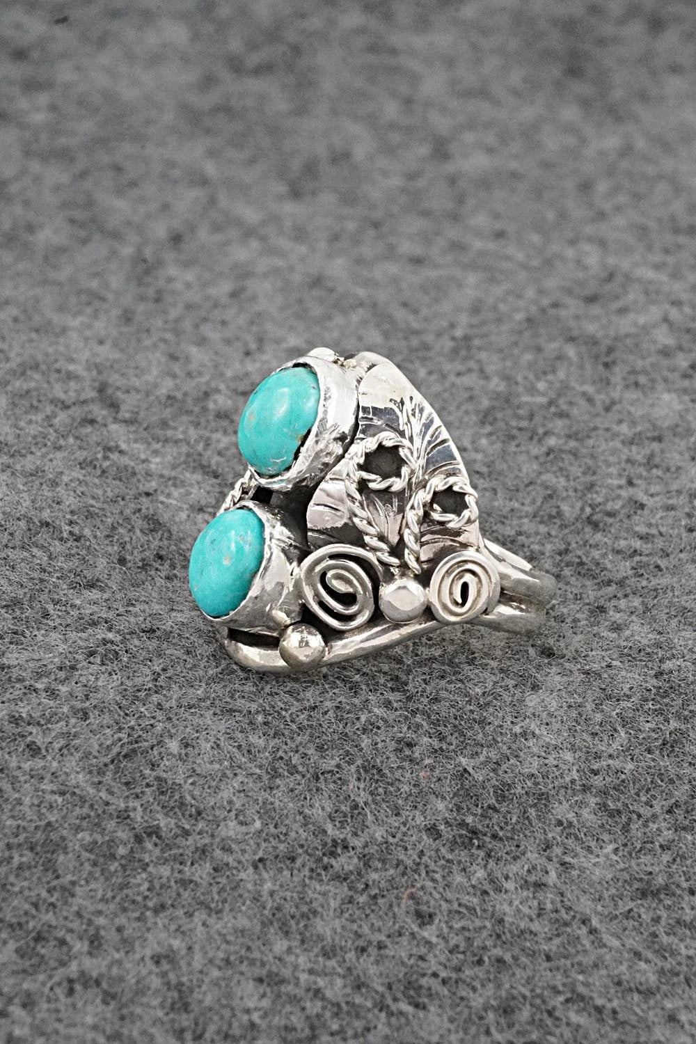 Turquoise & Sterling Silver Ring - Lauren Brown - Size 11