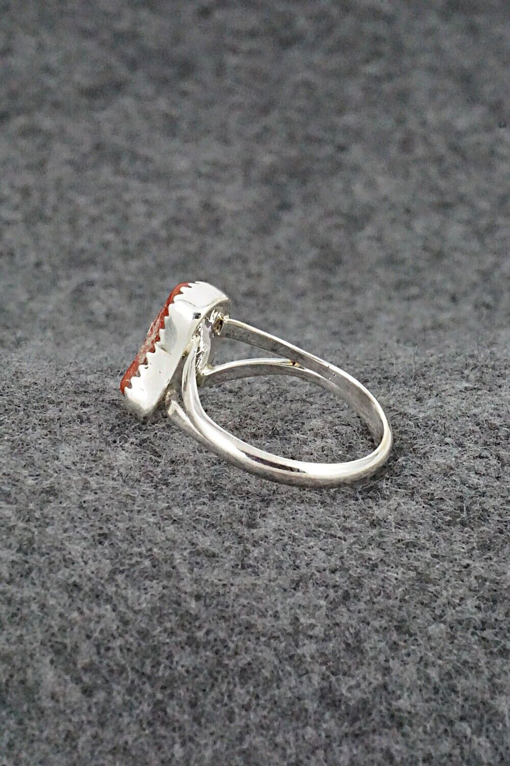 Coral & Sterling Silver Ring - Letricia Largo - Size 7