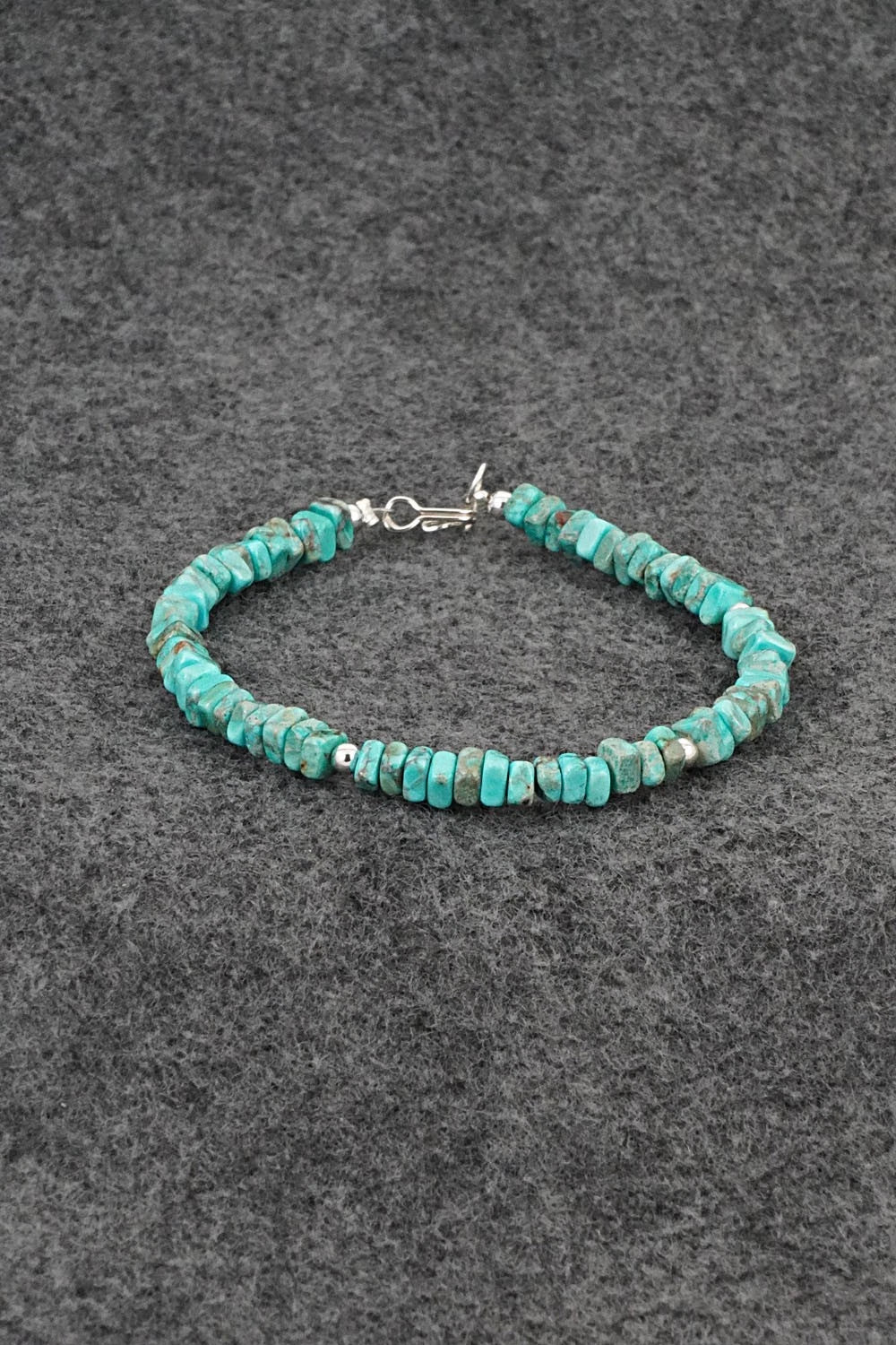 Turquoise & Sterling Silver Bracelet - Doreen Jake
