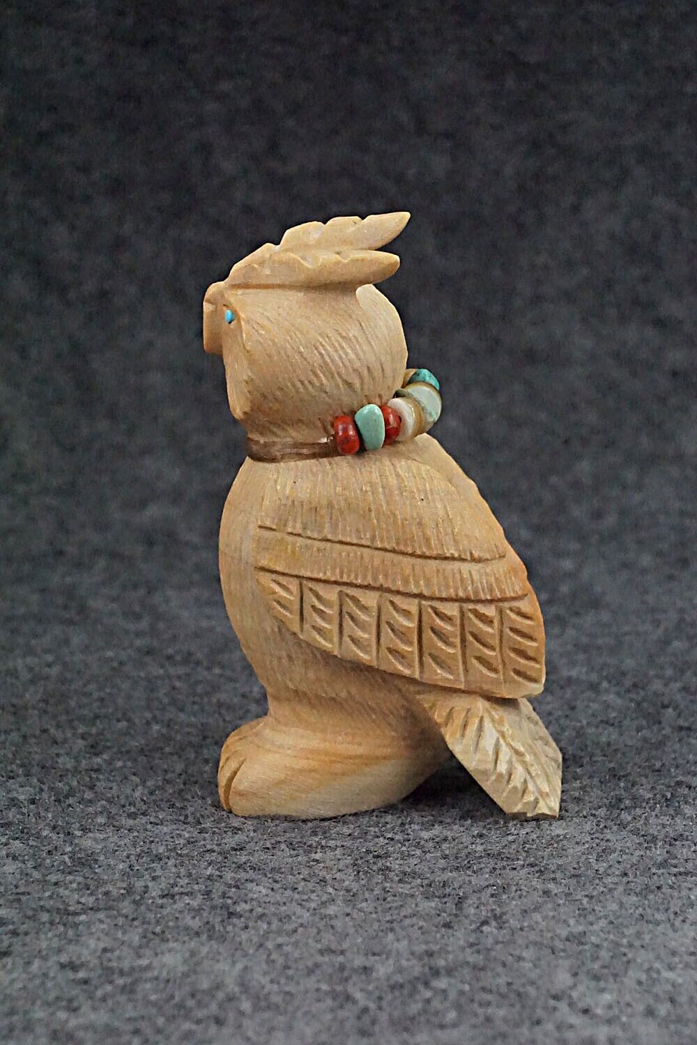 Horned Owl Zuni Fetish Carving - Douglas Martza