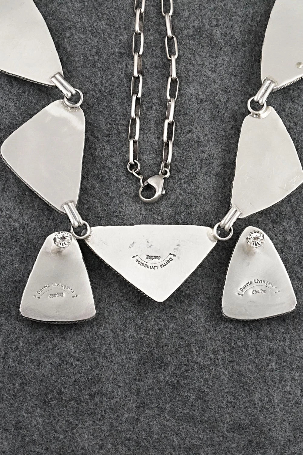 Turquoise & Sterling Silver Necklace and Earrings Set - Darrin Livingston