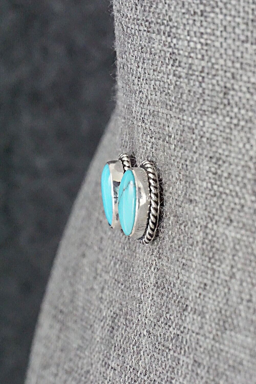 Turquoise & Sterling Silver Earrings - Marco Begaye