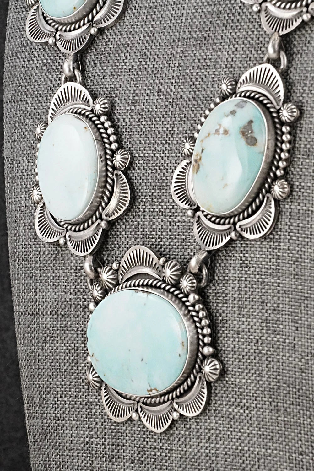 Turquoise & Sterling Silver Necklace and Earrings Set - Rosita Calladitto