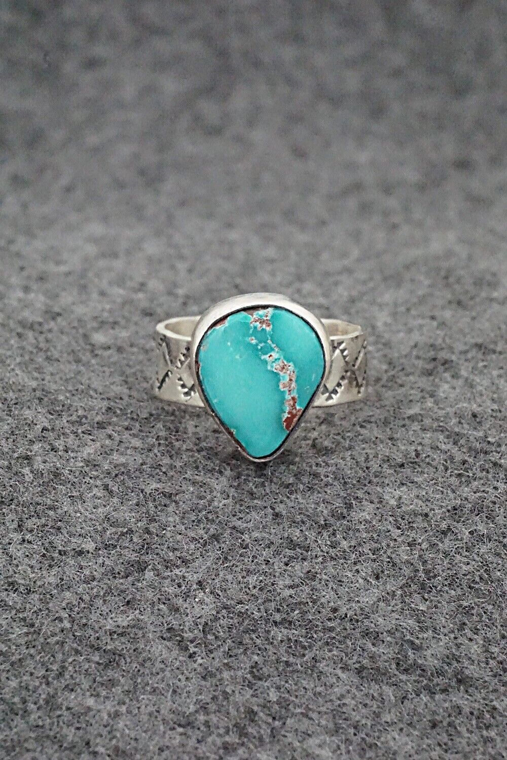 Turquoise & Sterling Silver Ring - Danny Henio - Size 8