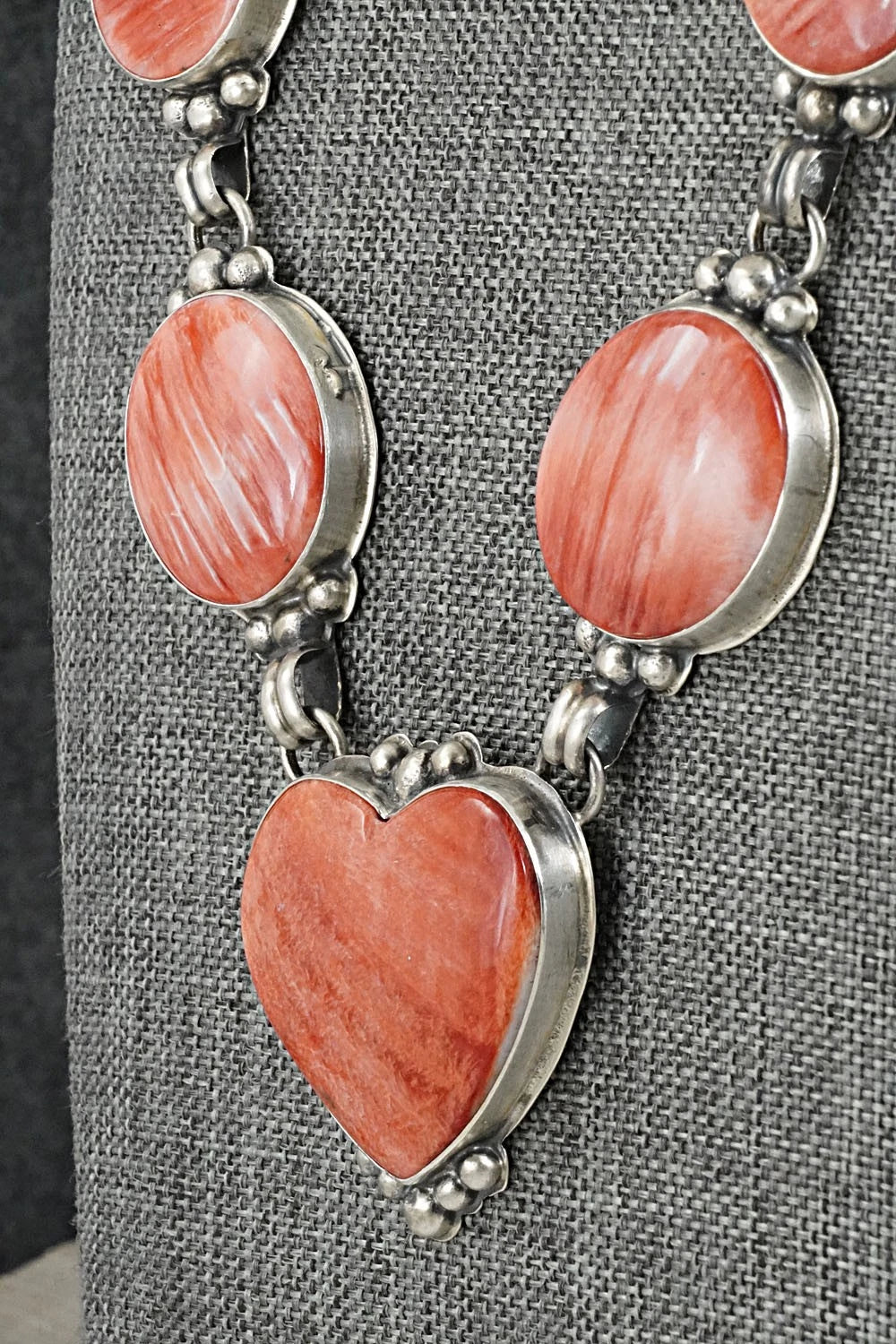 Spiny Oyster & Sterling Silver Necklace - Darrin Livingston