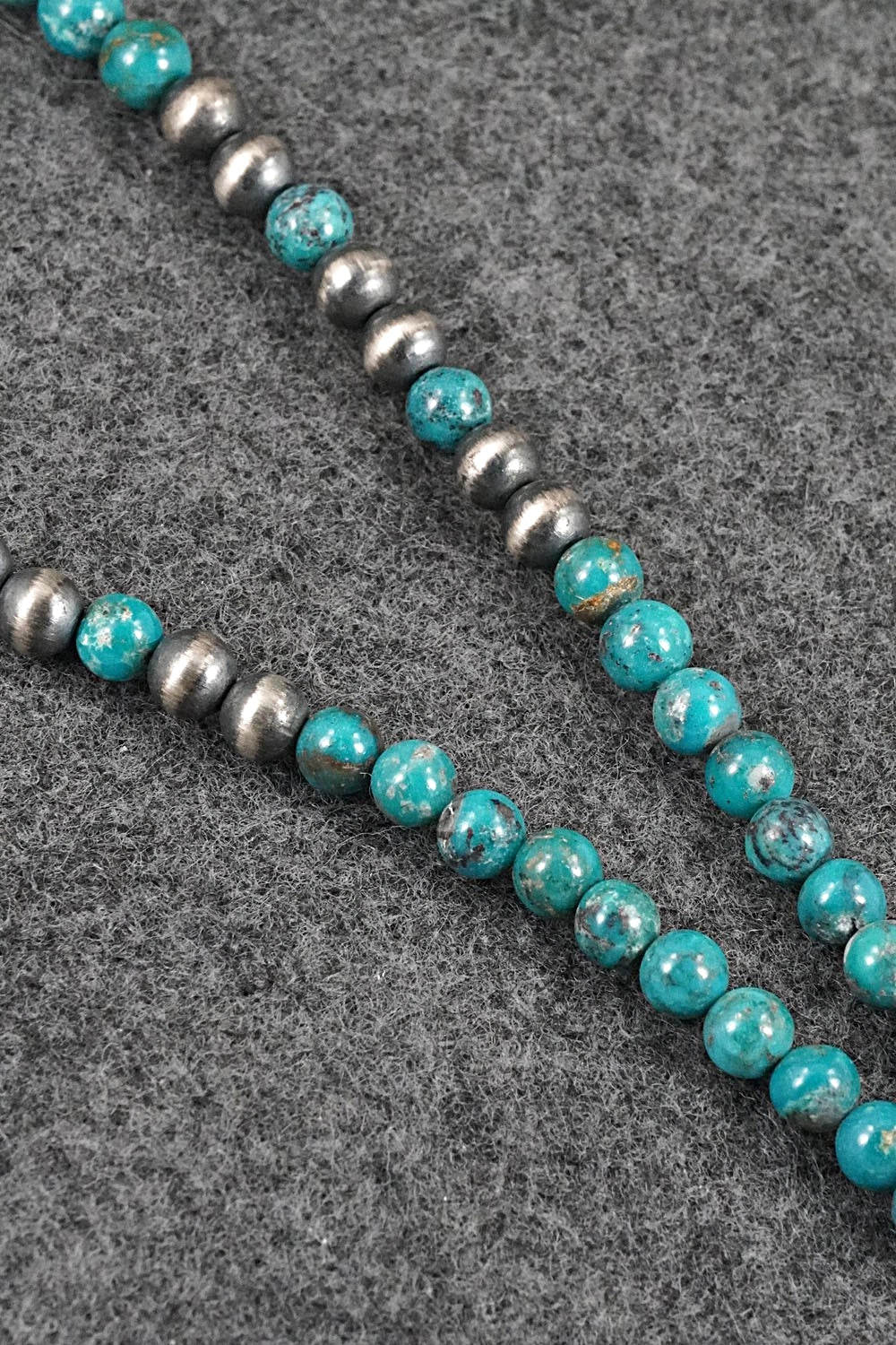 Turquoise & Sterling Silver Necklace 18" - Doreen Jake