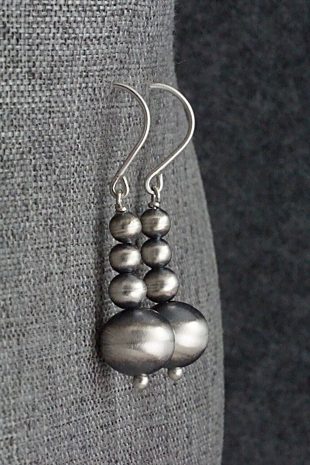 Sterling Silver Navajo Pearl Earrings - Amanda Larry