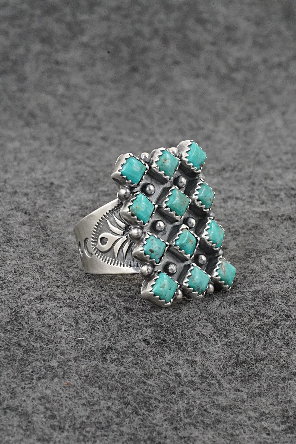 Turquoise & Sterling Silver Ring - Verley Betone - Size 9