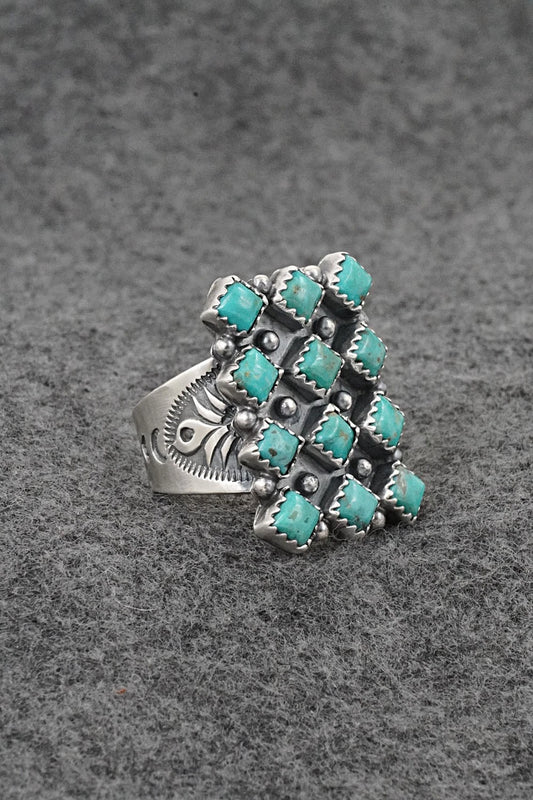 Turquoise & Sterling Silver Ring - Verley Betone - Size 9