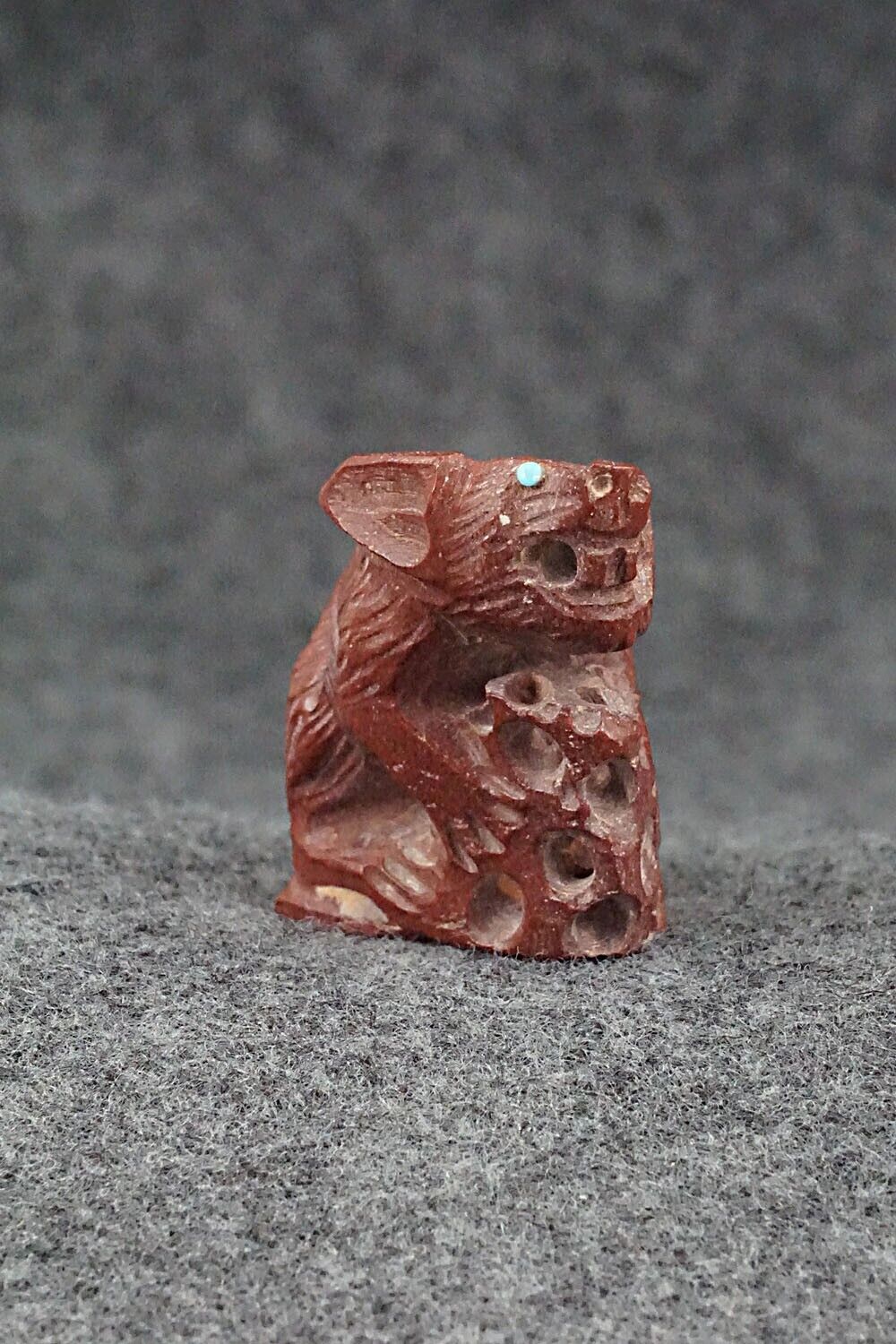 Rat with Cheese Zuni Fetish - Derrick Kaamasee