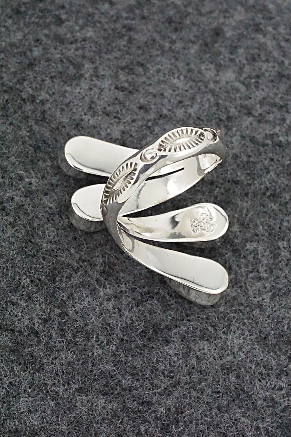 Coral & Sterling Silver Ring - Thomas Yazzie - Size 6.5