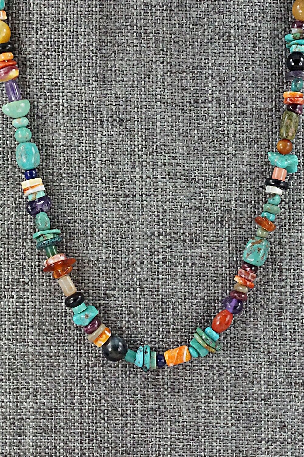Multi Stone and Sterling Silver Necklace - Helen Tsosie