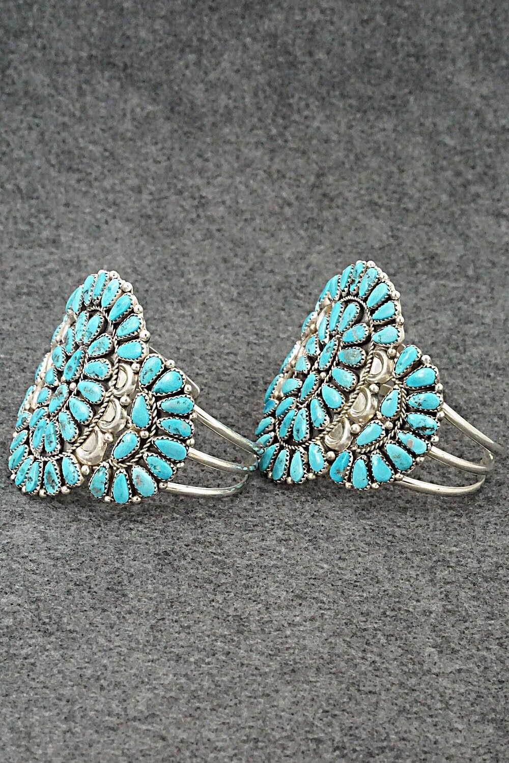 Turquoise & Sterling Silver Squash Blossom Set - Justina Wilson