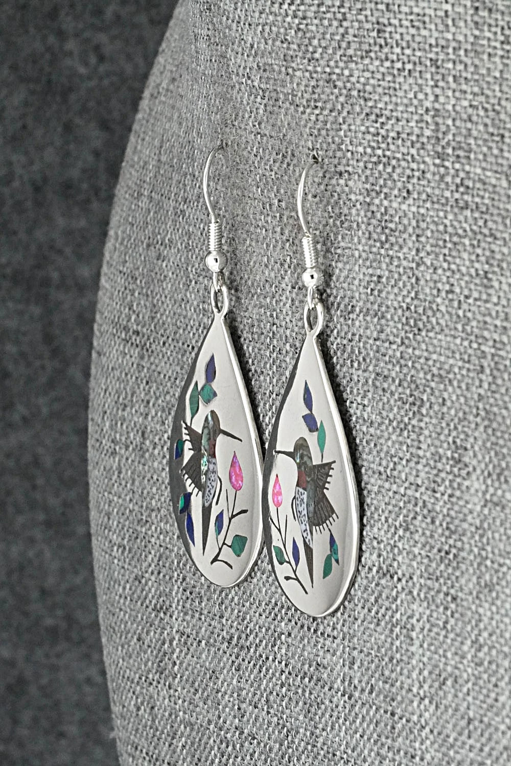 Multi-Stone Inlay & Sterling Silver Earrings - Raymond Boyd
