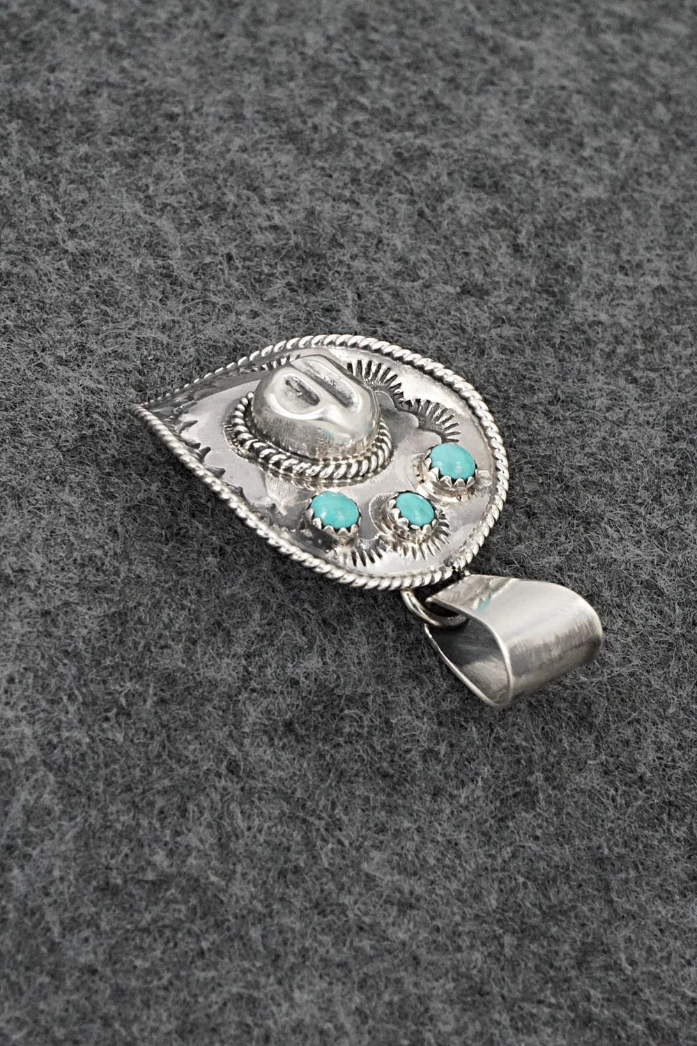 Turquoise & Sterling Silver Pendant - Bobby Platero