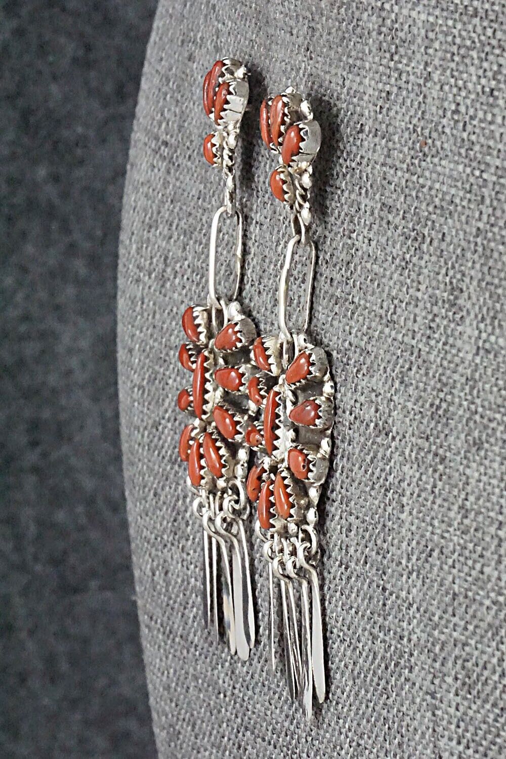 Coral & Sterling Silver Earrings - Alvarina Othole