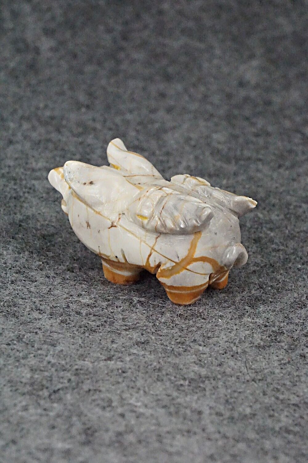 Pig With Wings Zuni Fetish Carving - Stanton Hanaweeka
