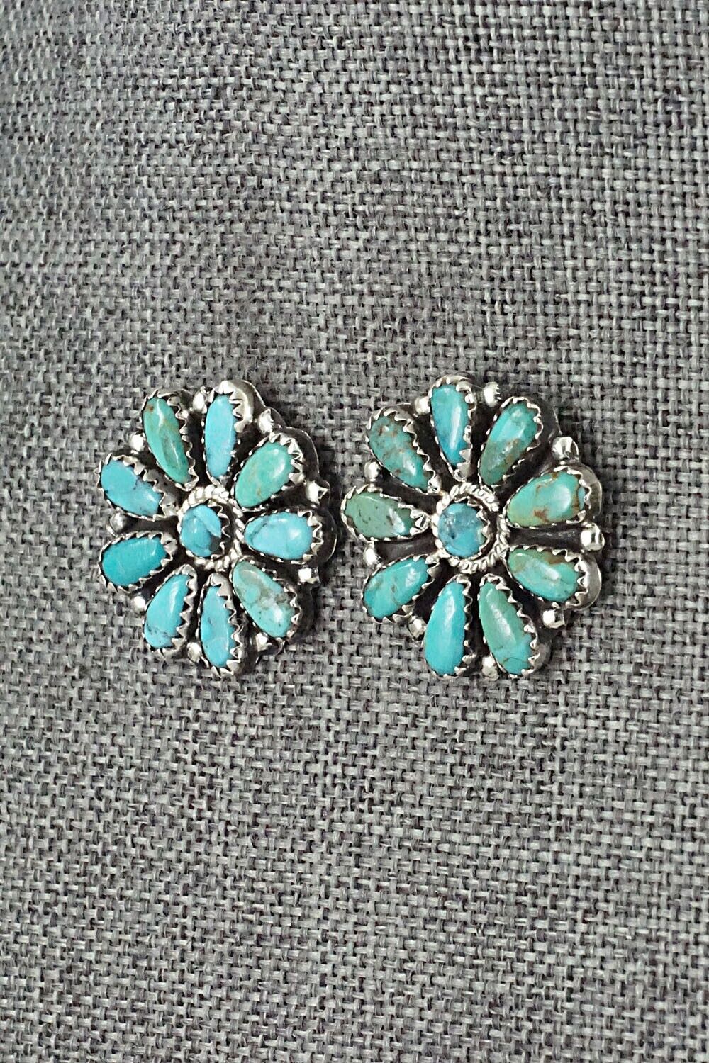 Turquoise and Sterling Silver Earrings - Zeita Begay