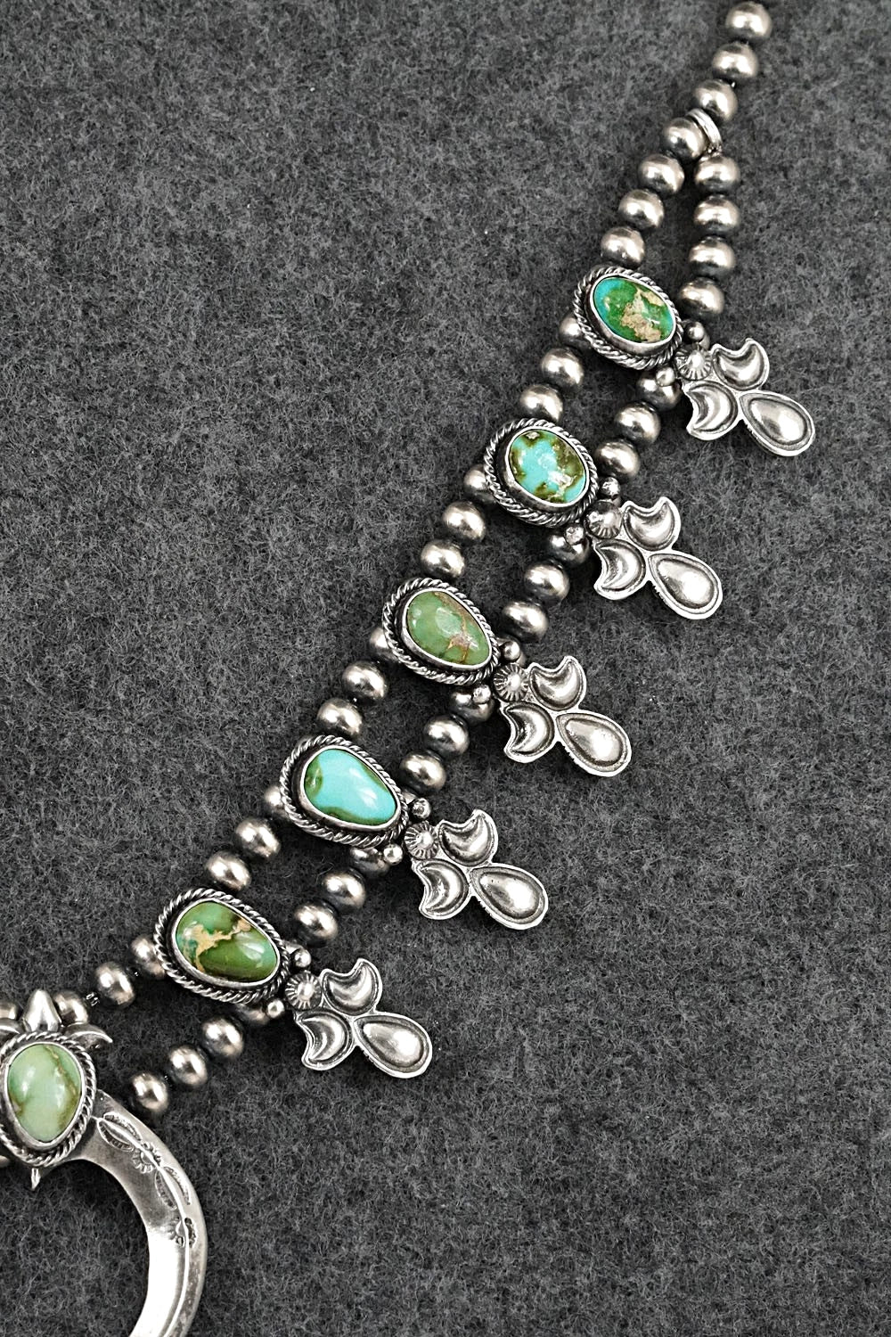 Turquoise & Sterling Silver Squash Blossom Set - Adrienne Gordon