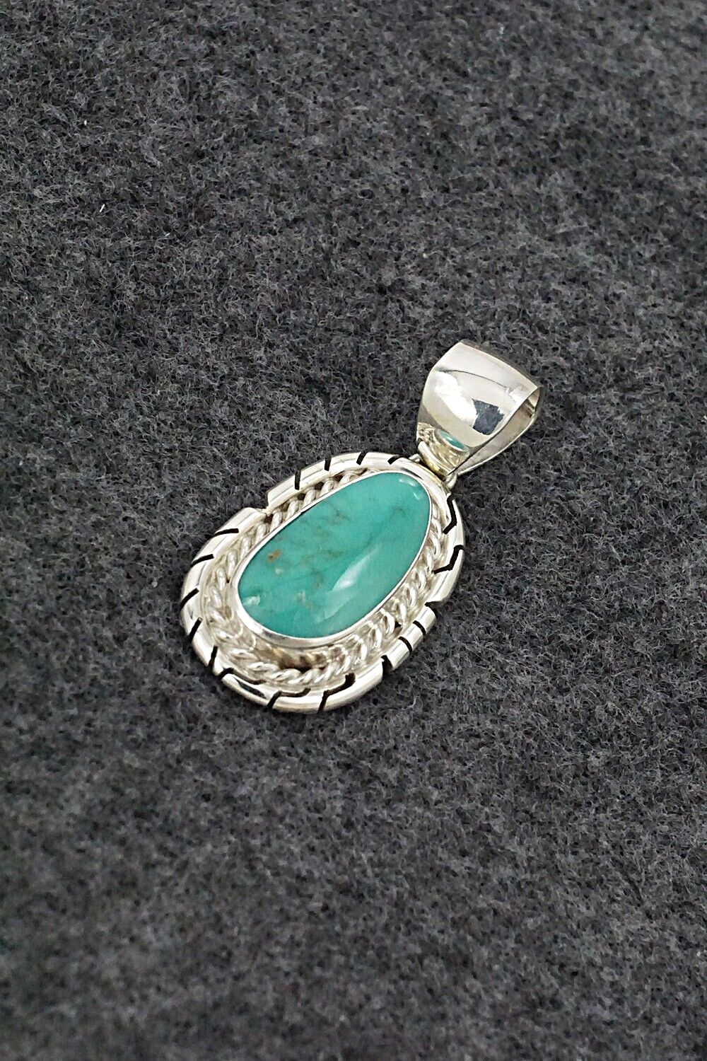 Turquoise & Sterling Silver Pendant - Johnny Frank