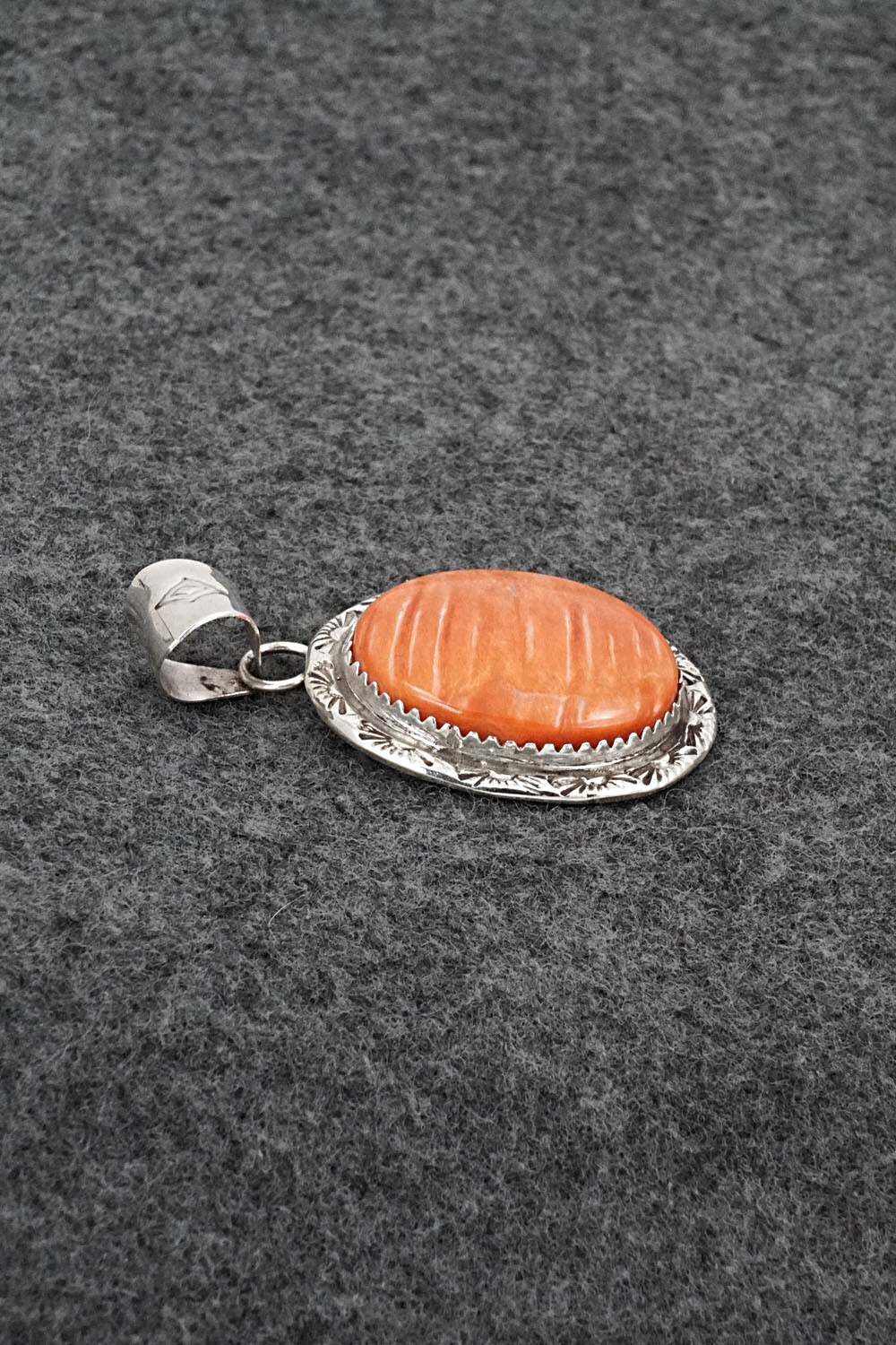 Spiny Oyster & Sterling Silver Pendant - Ernest Hawthorne