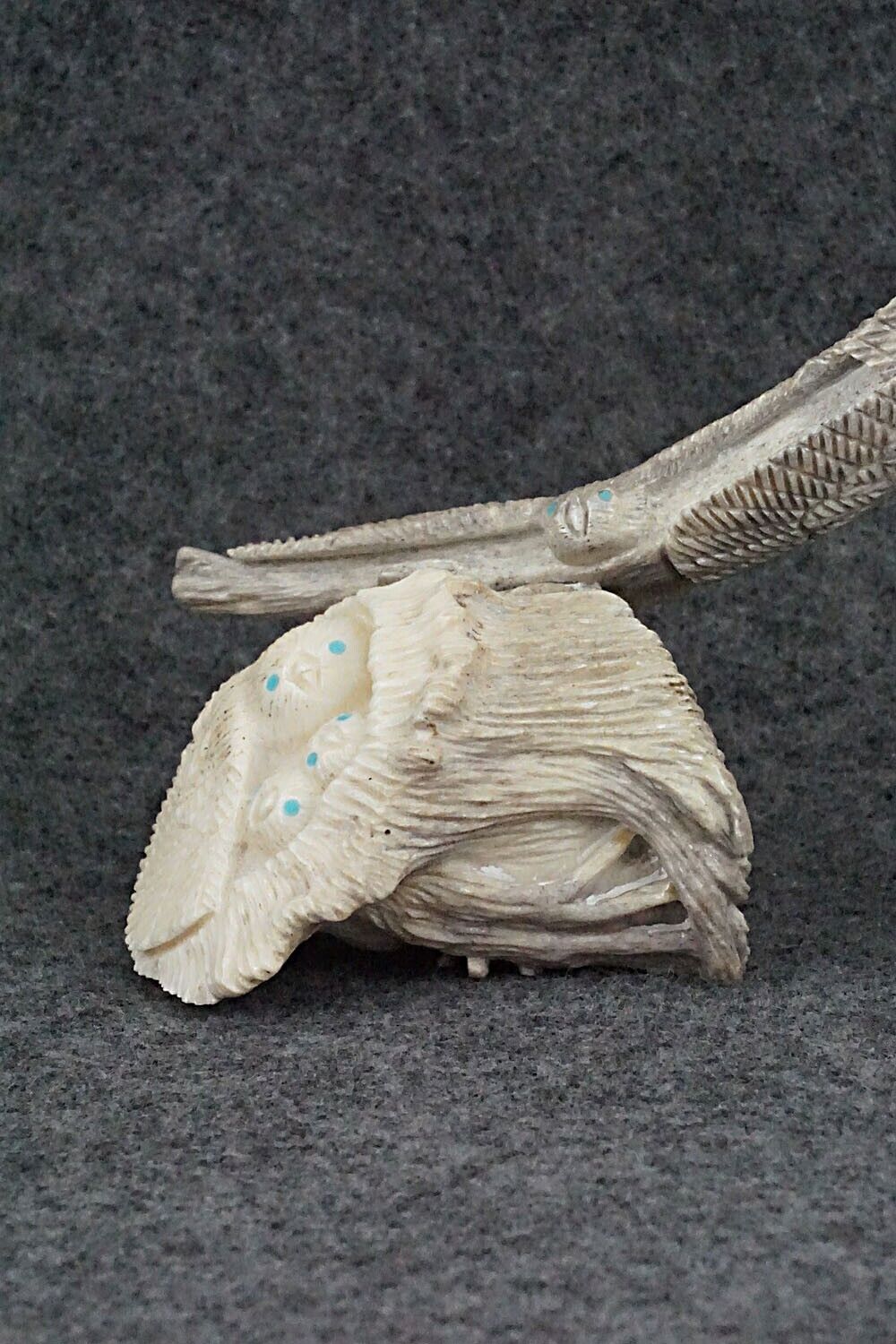 Owls Nesting Zuni Fetish Carving - Destry Siutza