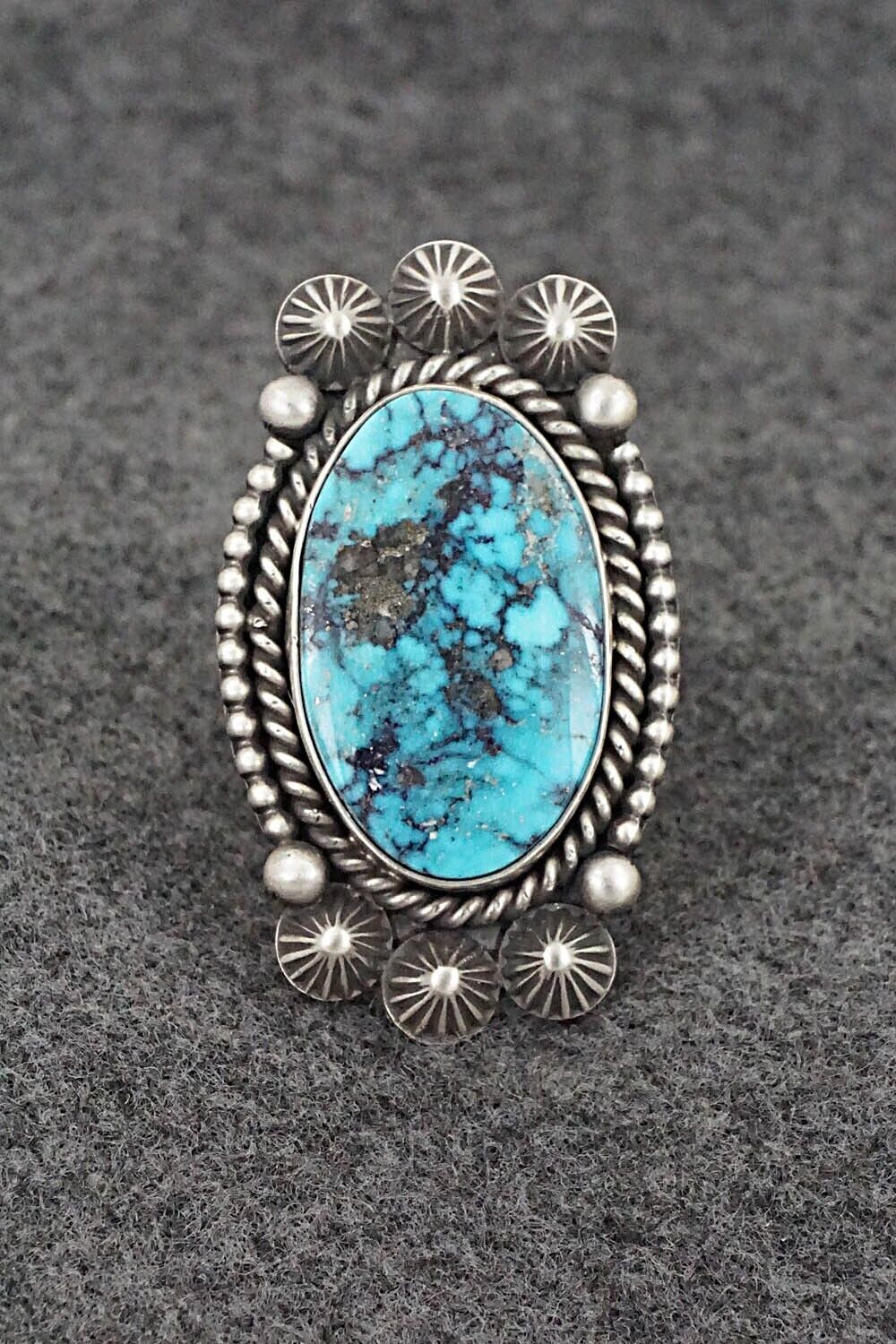 Turquoise & Sterling Silver Ring - Michael Calladitto - Size 9