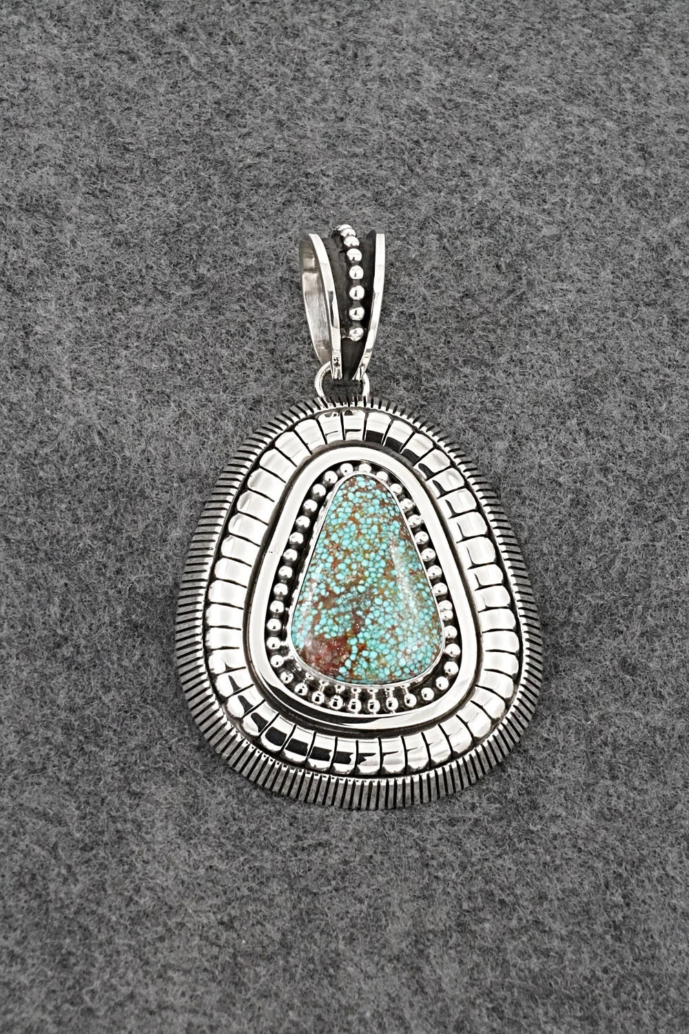 Turquoise and Sterling Silver Pendant - Jonathan Nez