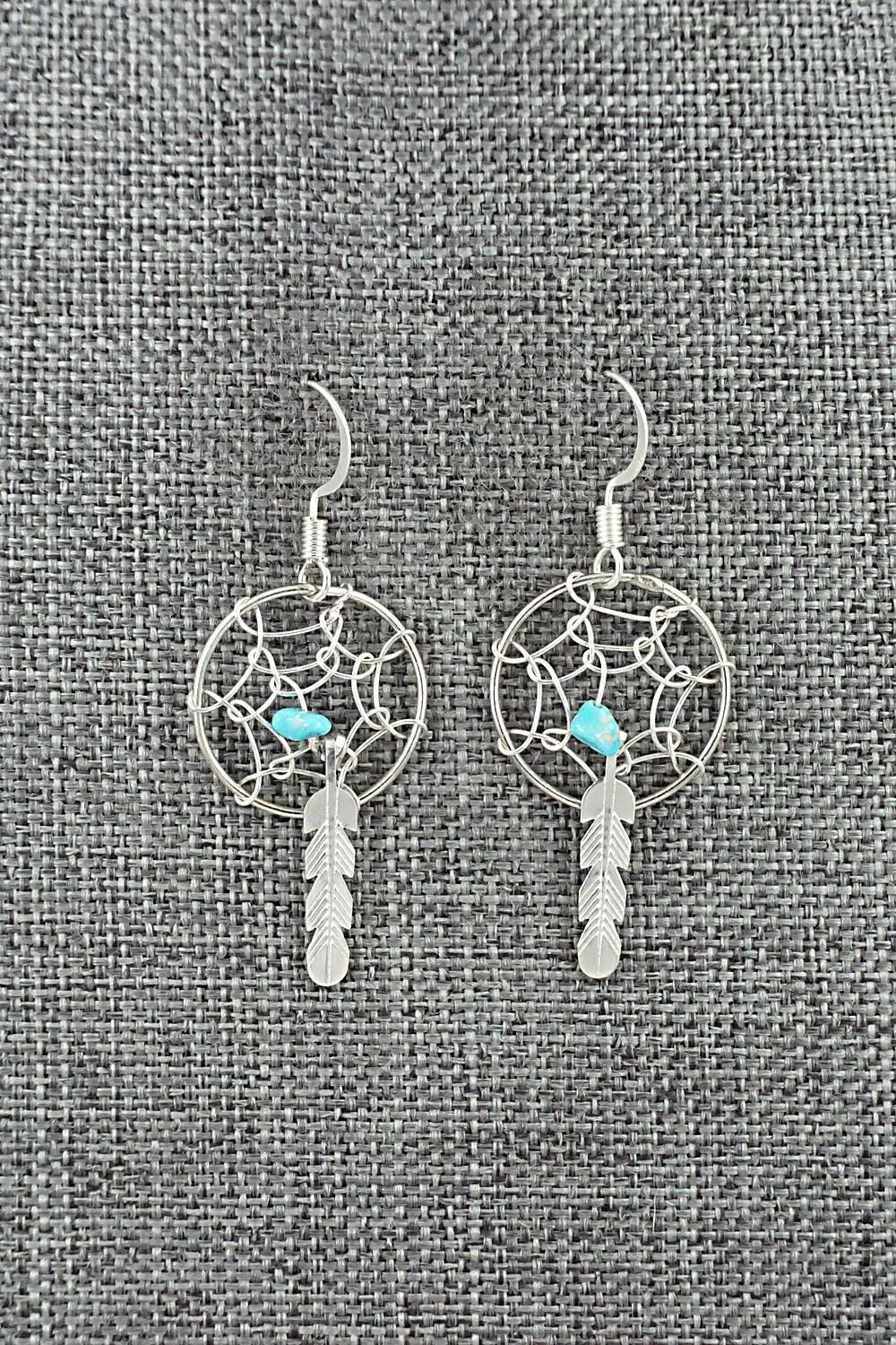 Turquoise & Sterling Silver Earrings - Helena Yazzie