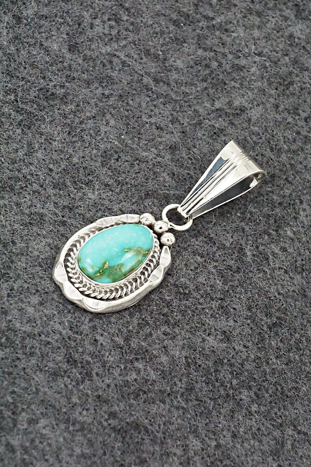 Turquoise & Sterling Silver Pendant - Samuel Yellowhair