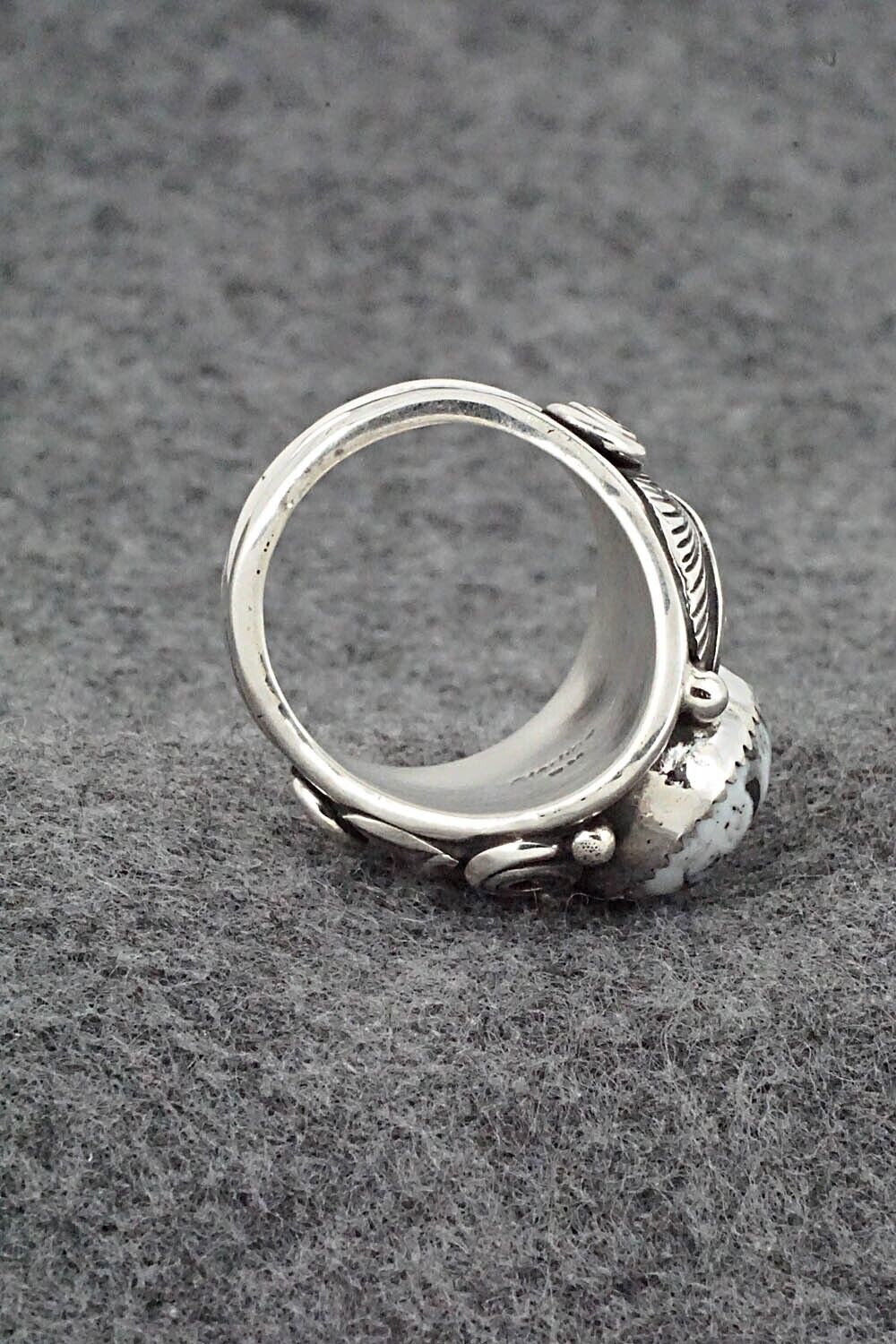 White Buffalo & Sterling Silver Ring - Darrell Morgan - Size 9