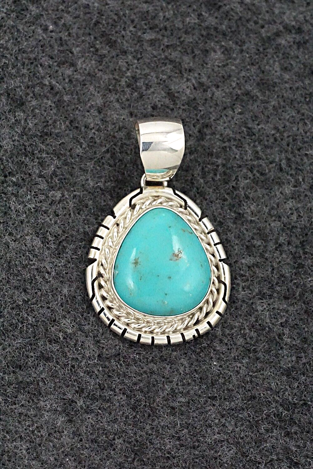 Turquoise & Sterling Silver Pendant - Johnny Frank