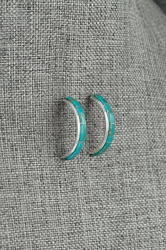 Turquoise & Sterling Silver Earrings - Gloria Waatsa