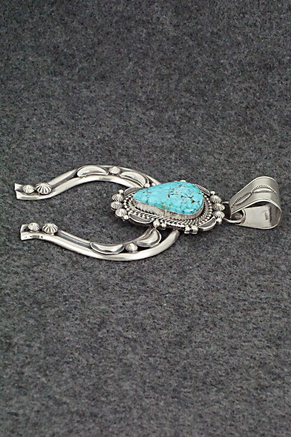 Turquoise & Sterling Silver Naja Pendant - Tom Lewis