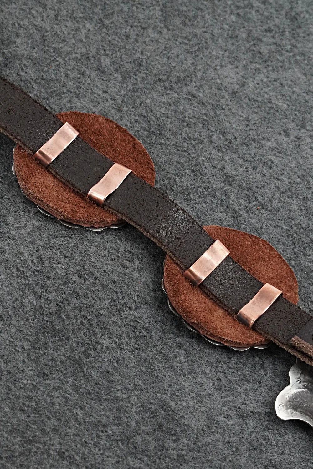 Sterling Silver & Leather Concho Belt - Dan Morgan