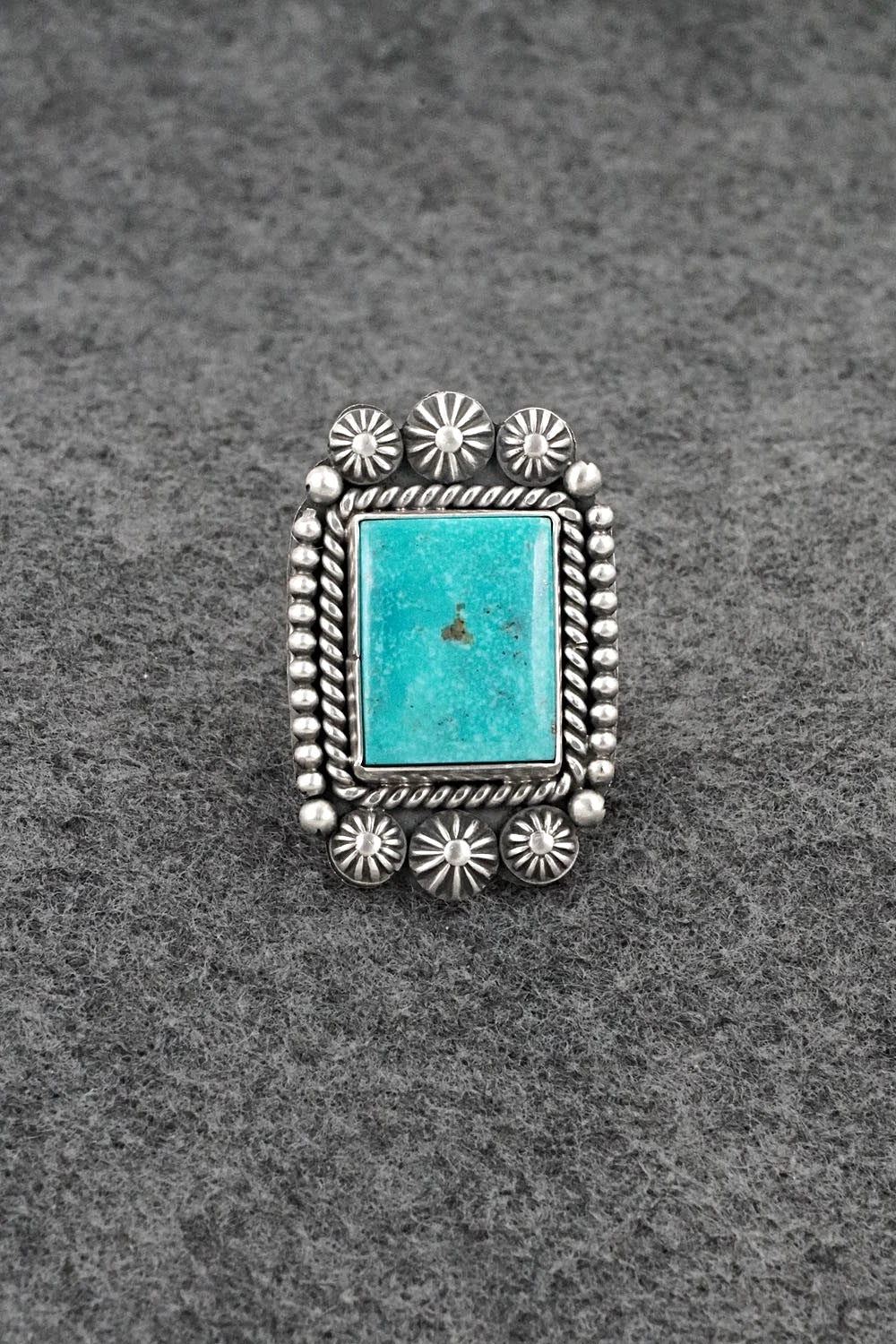 Turquoise & Sterling Silver Ring - Michael Calladitto - Size 8.5