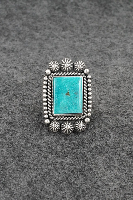 Turquoise & Sterling Silver Ring - Michael Calladitto - Size 8.5
