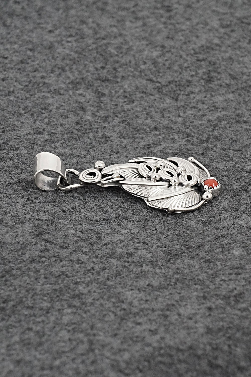 Coral & Sterling Silver Pendant - Darrell Morgan