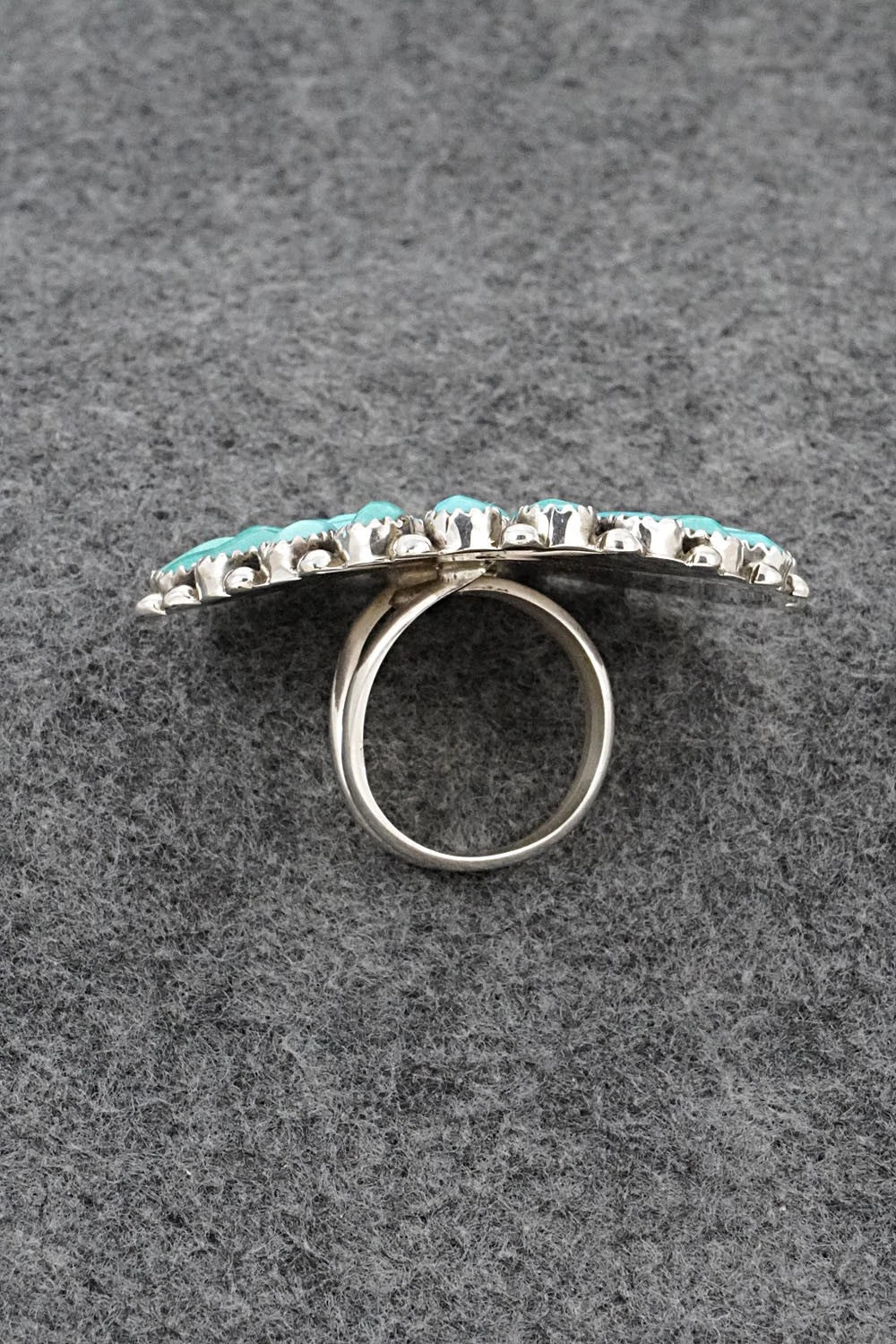 Turquoise & Sterling Silver Ring - Eunise Wilson - Size Adj.