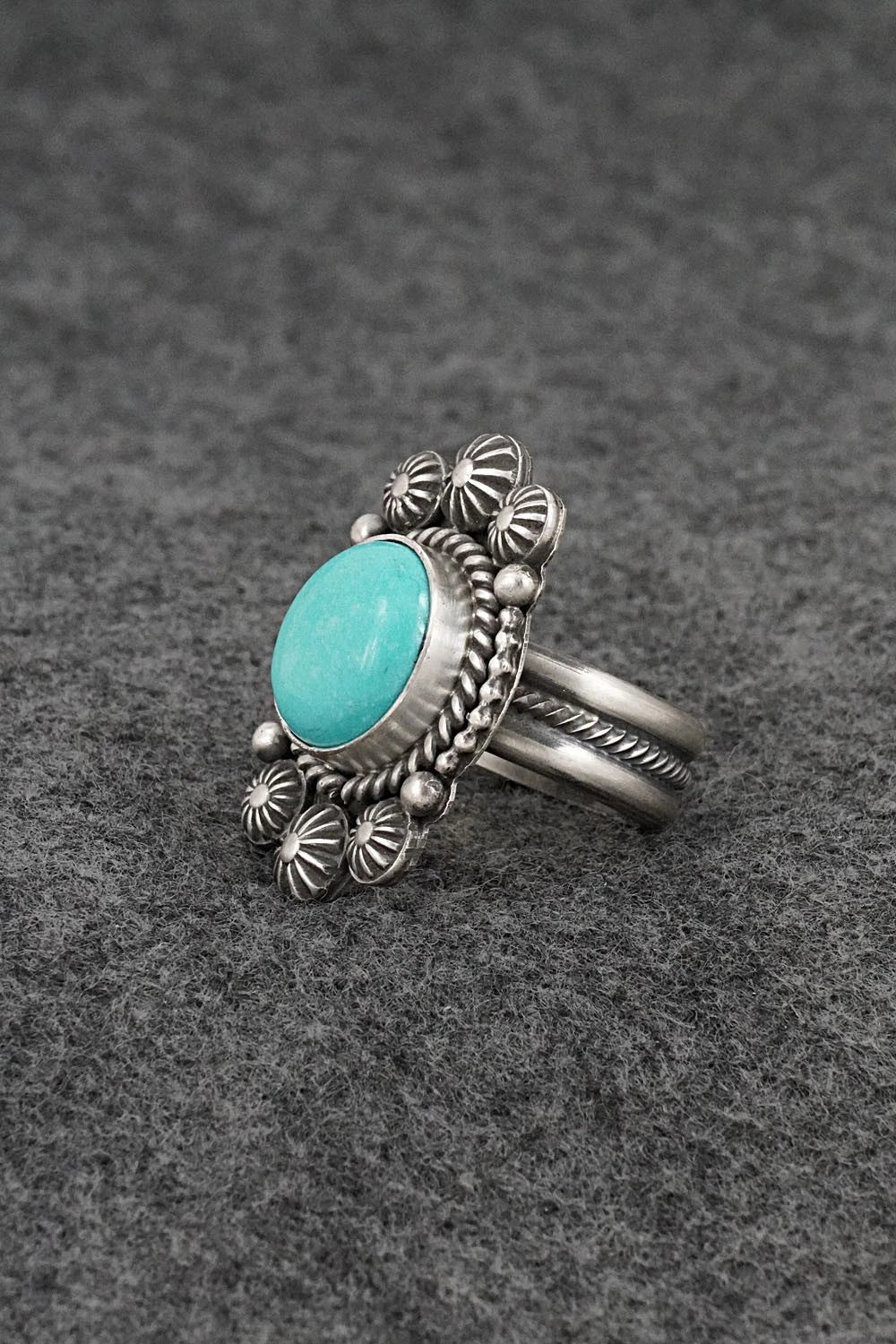 Turquoise & Sterling Silver Ring - Michael Calladitto - Size 7