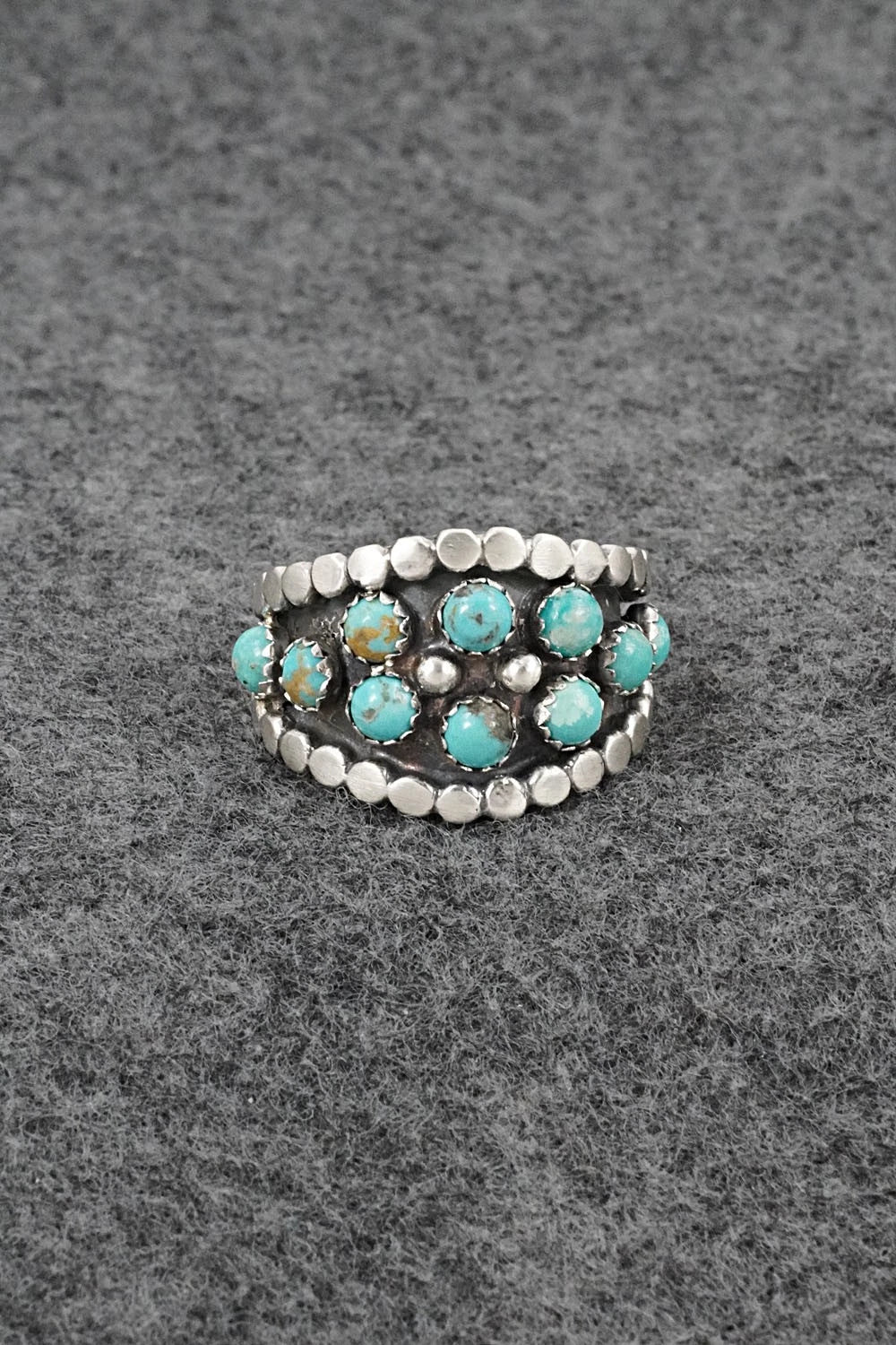 Turquoise & Sterling Silver Ring - Harry B. Yazzie - Size 9