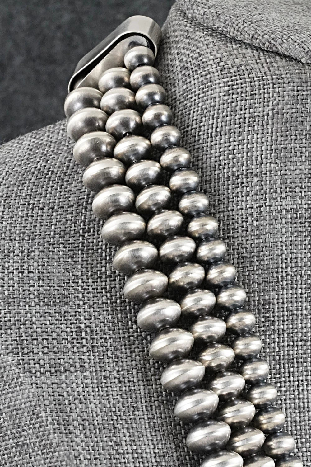 Turquoise & Sterling Silver Navajo Pearl Necklace - Gruber & Halwood