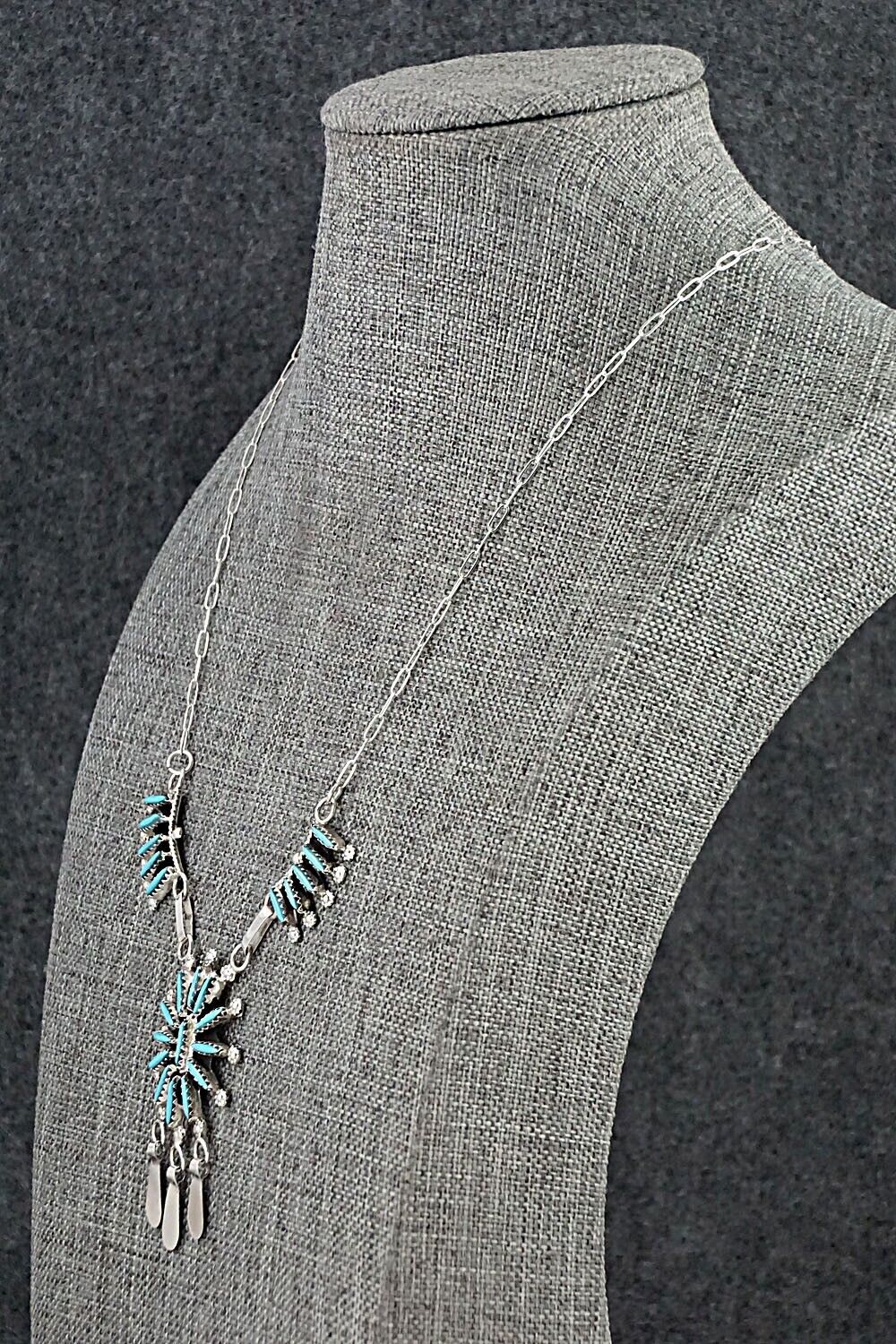 Turquoise & Sterling Silver Necklace - Jack Etsate