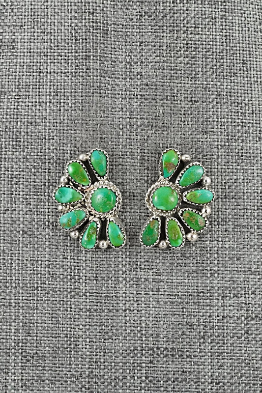 Turquoise & Sterling Silver Earrings - Justina Wilson