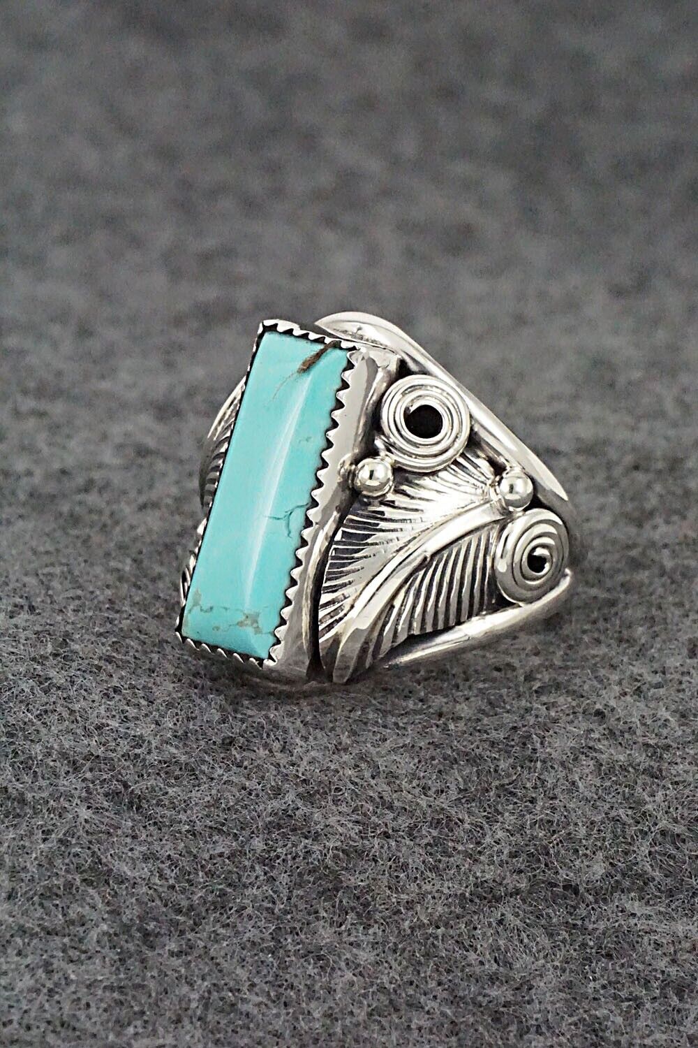 Turquoise & Sterling Silver Ring - Darrell Morgan - Size 10