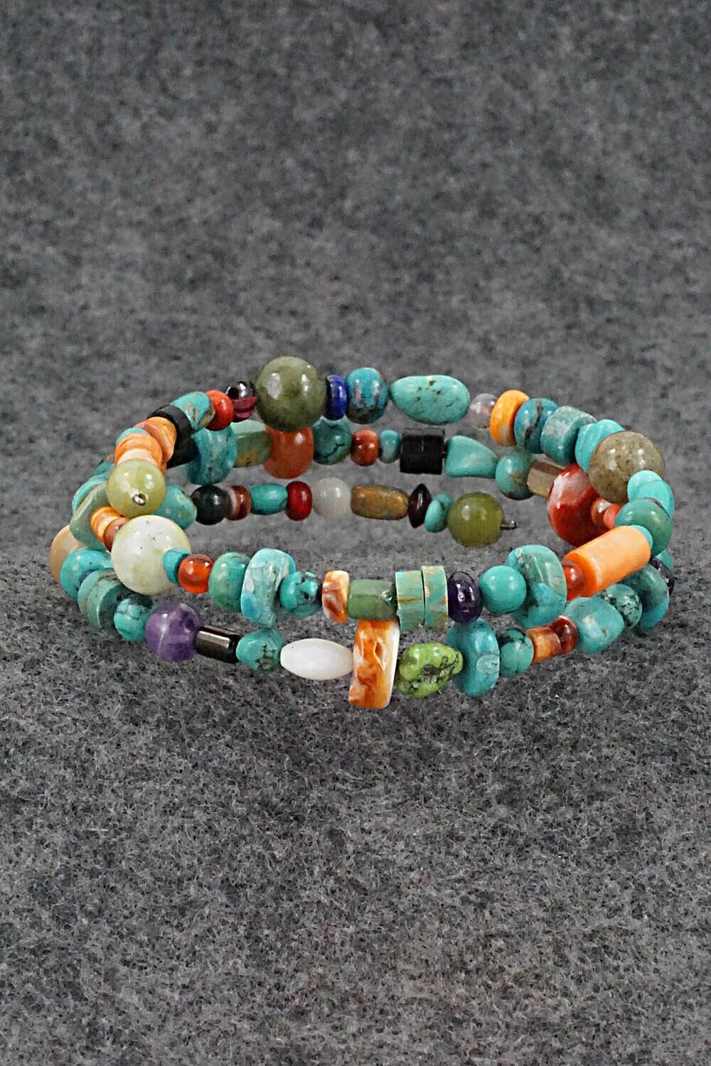 Multi-Stone Beaded Wrap Bracelet - Helen Tsosie