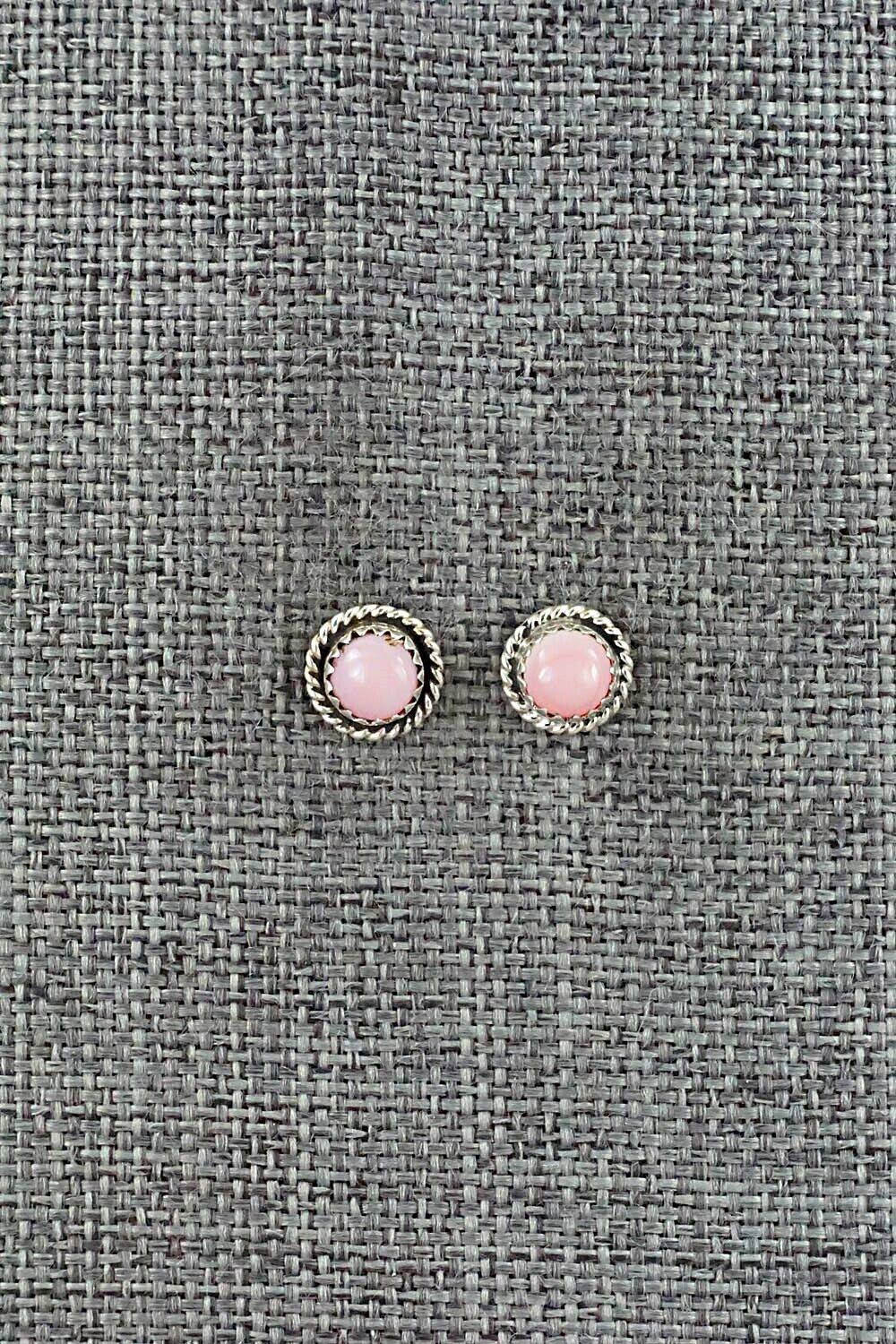 Pink Conch Shell & Sterling Silver Earrings - Larson Chee