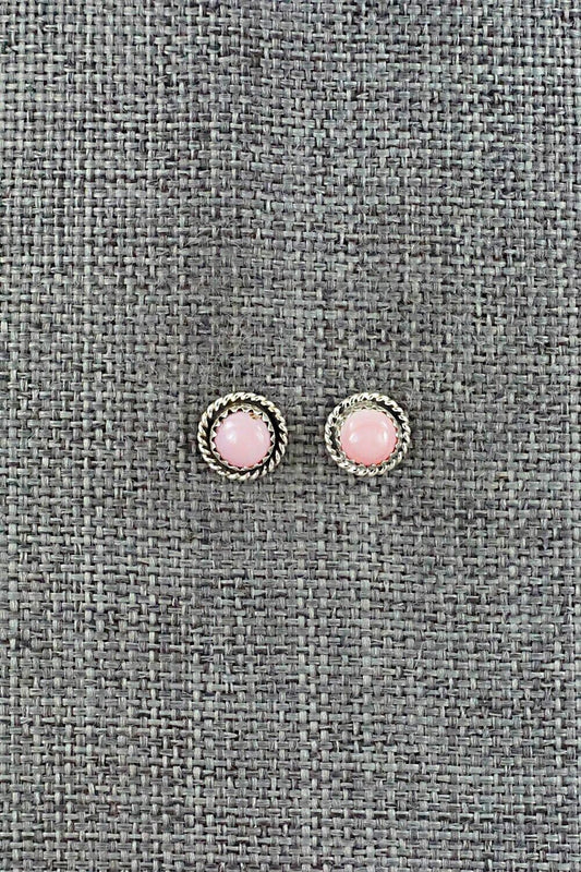 Pink Conch Shell & Sterling Silver Earrings - Larson Chee