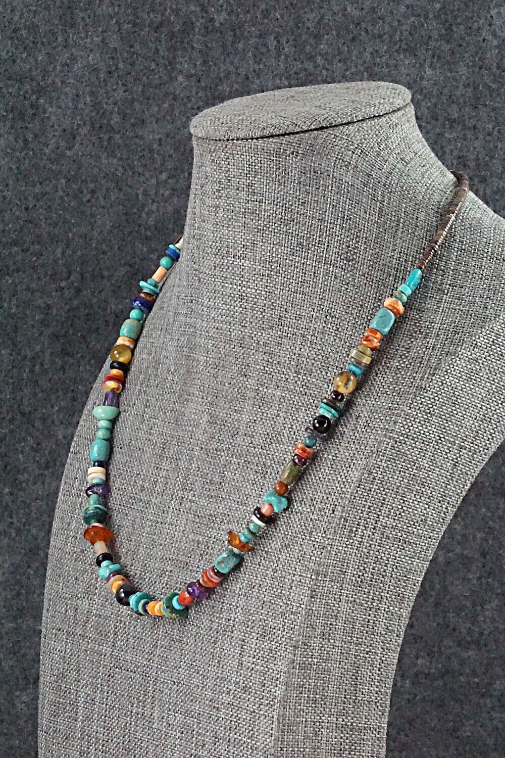 Multi Stone and Sterling Silver Necklace - Helen Tsosie